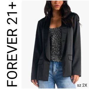 Forever 21 Plus Black Lightweight Jacket